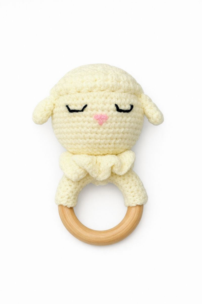 Lamb Crochet Rattle